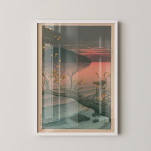 Alternative view of Kawase Hasui, Towada Gölü'nde Gün Batımı, Nenokuchi