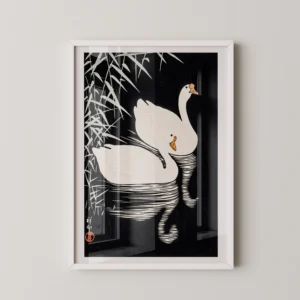 Alternative view of Ohara Koson, Sazların Arasında Yüzen Beyaz Çin Kazları